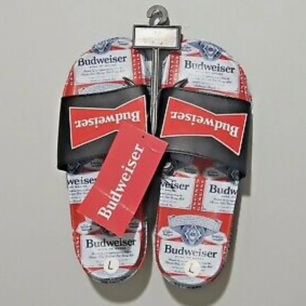 NWT Men's Budweiser Ground Up Slides